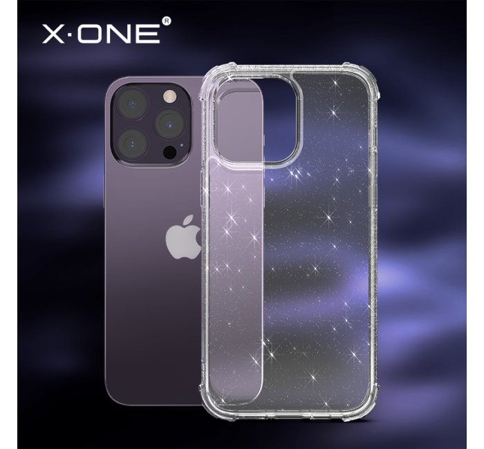 iPhone 14 四角防摔氣囊鏡頭保護殼星空閃粉